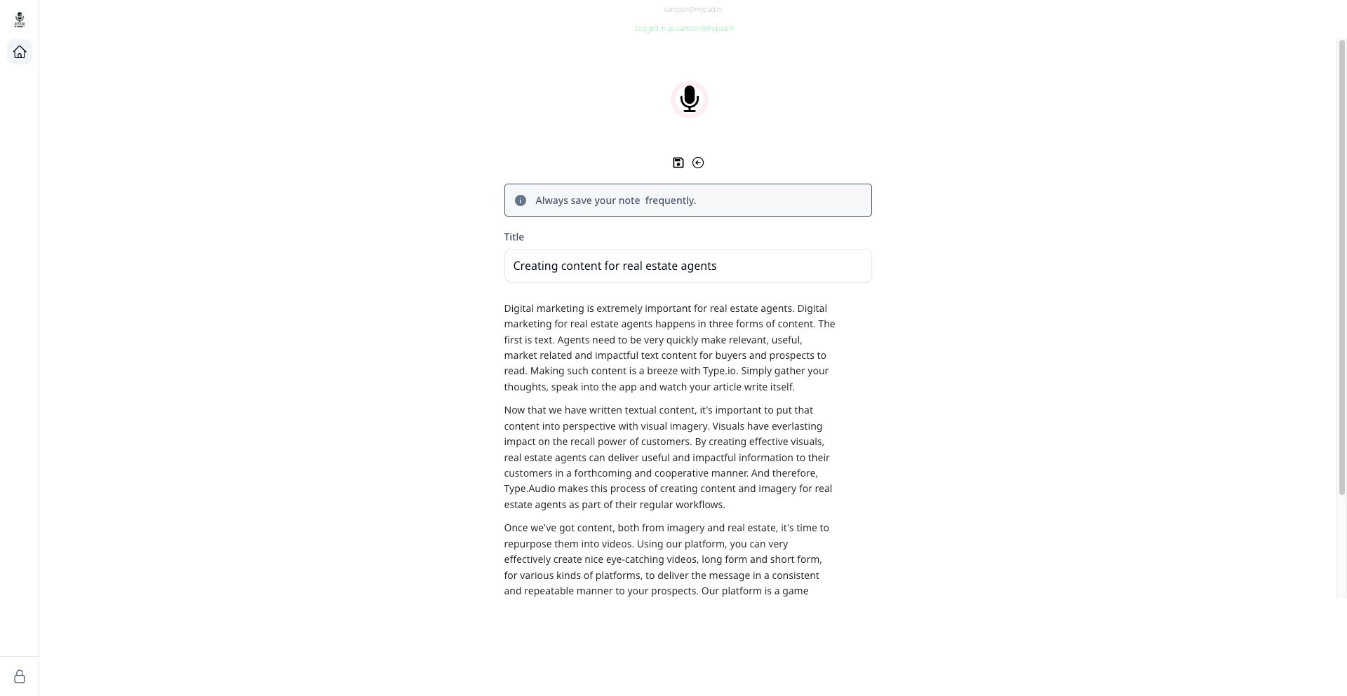 type.audio - pause n record